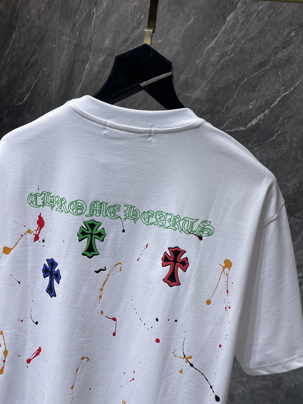 Paint Splatter Cross White T-Shirt™