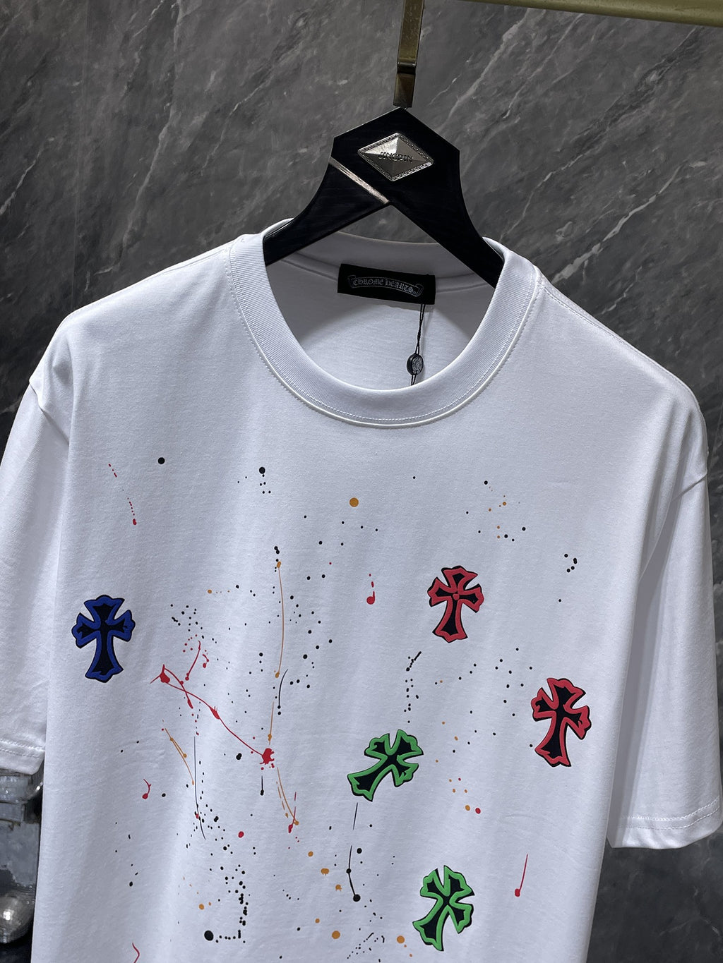 Paint Splatter Cross White T-Shirt™