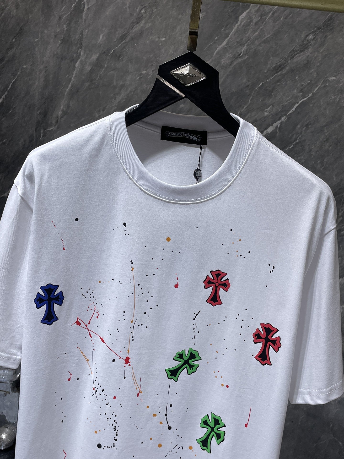 Paint Splatter Cross White T-Shirt™