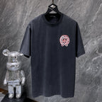 Faded Horseshoe Print Black T-Shirt™
