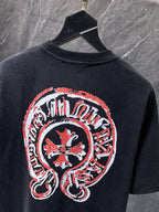 Faded Horseshoe Print Black T-Shirt™