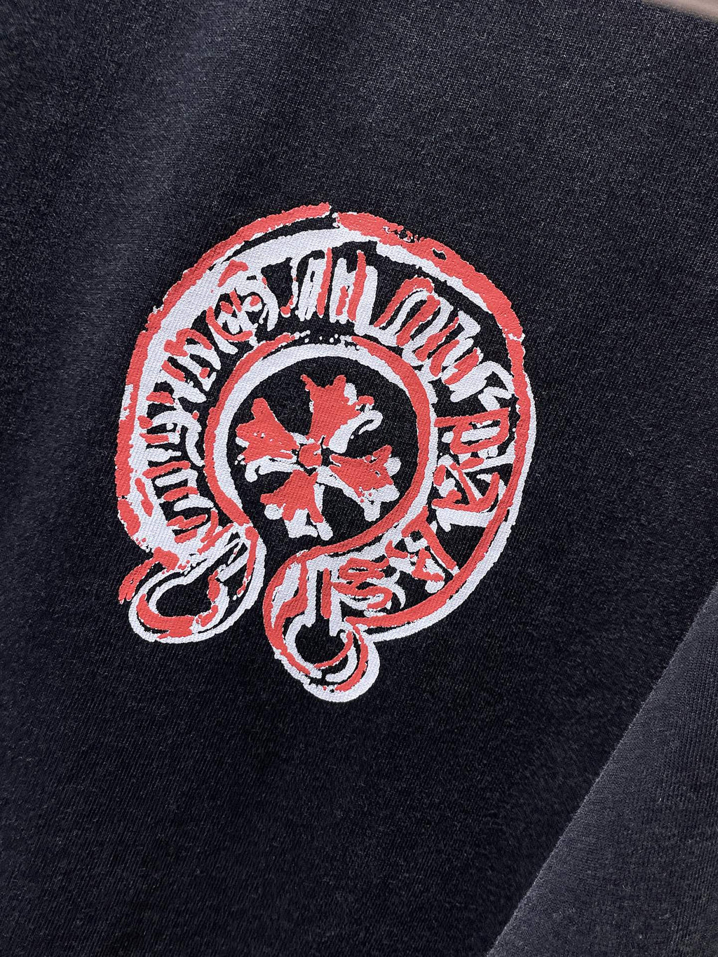 Faded Horseshoe Print Black T-Shirt™