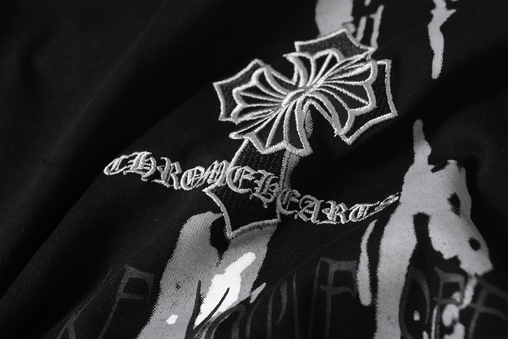 Painted Triple Cross Graphic Black T-Shirt™