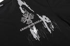 Painted Triple Cross Graphic Black T-Shirt™