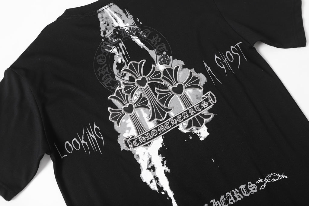 Painted Triple Cross Graphic Black T-Shirt™
