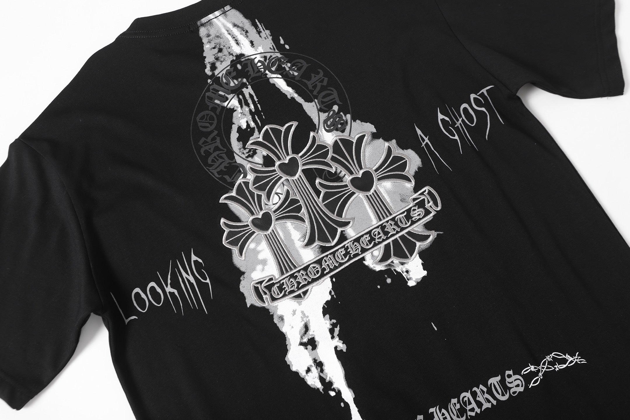 Painted Triple Cross Graphic Black T-Shirt™