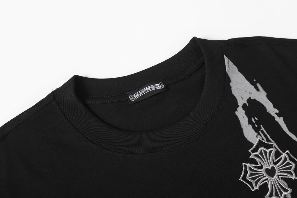 Painted Triple Cross Graphic Black T-Shirt™