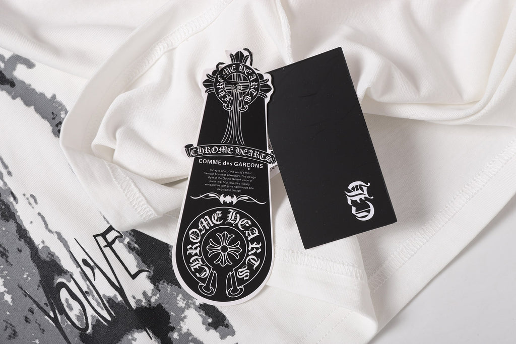 Painted Triple Cross Graphic White T-Shirt™
