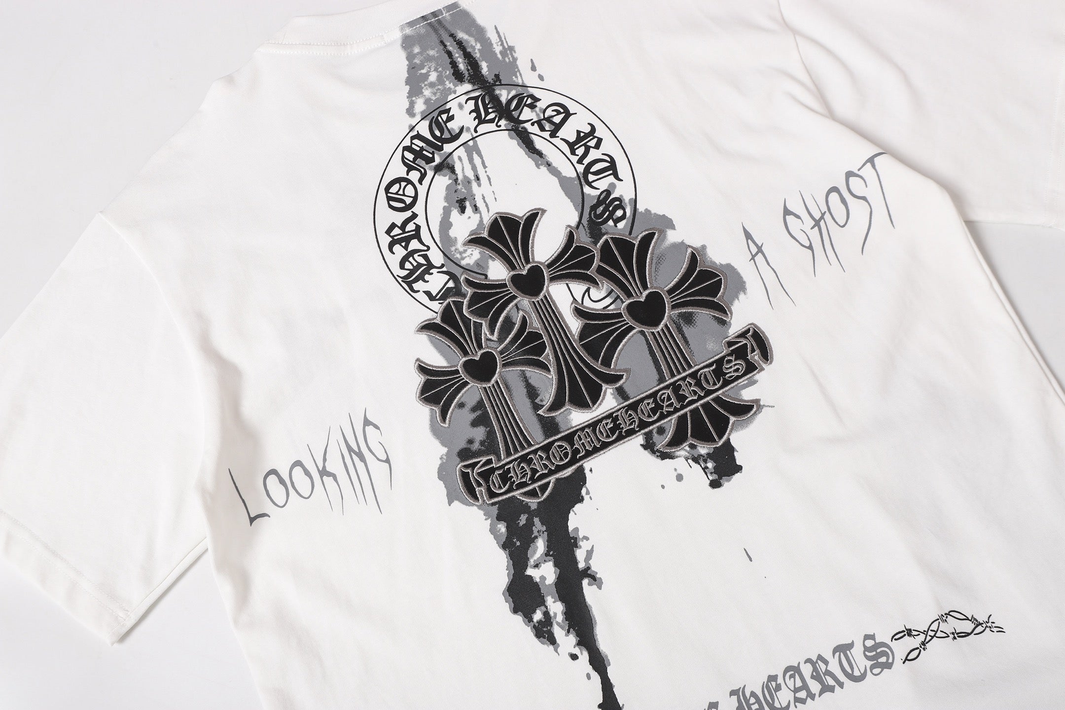 Painted Triple Cross Graphic White T-Shirt™