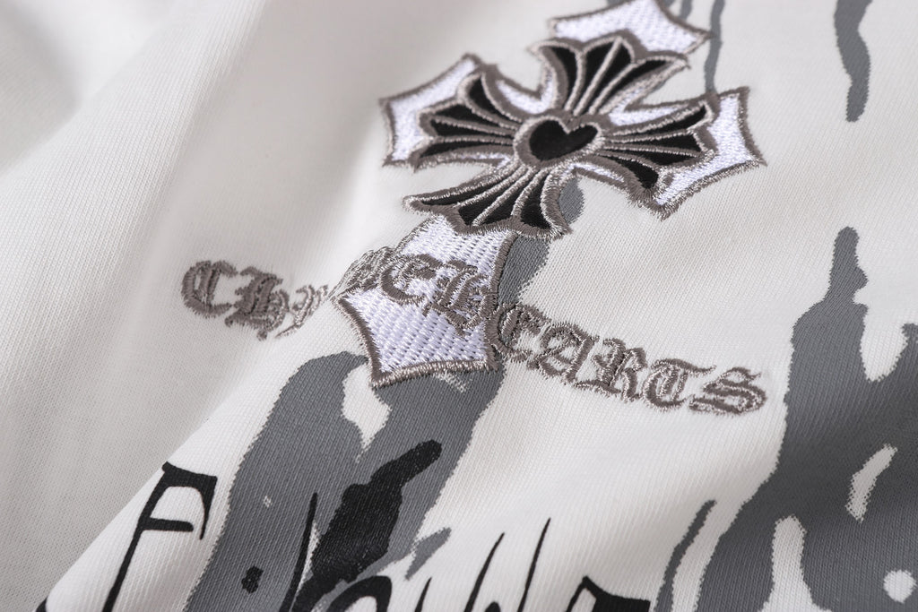 Painted Triple Cross Graphic White T-Shirt™