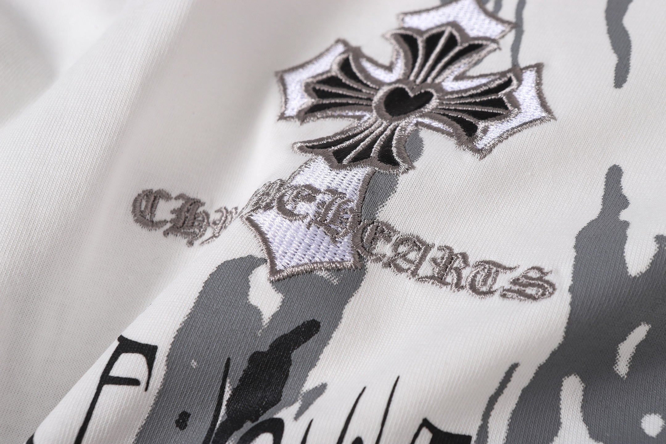Painted Triple Cross Graphic White T-Shirt™