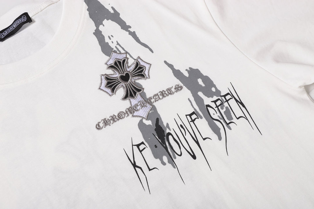 Painted Triple Cross Graphic White T-Shirt™
