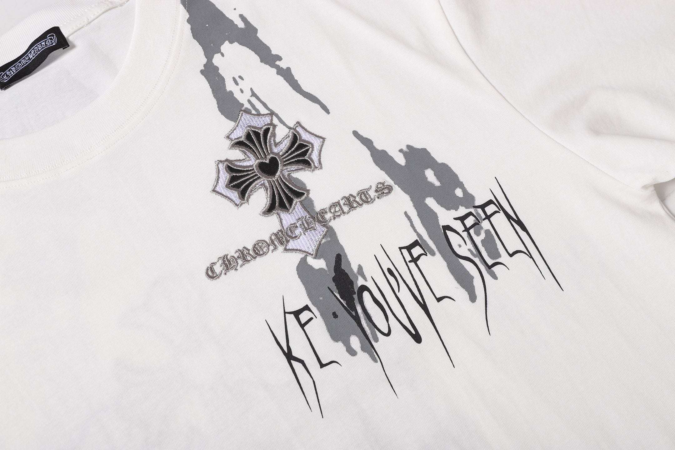 Painted Triple Cross Graphic White T-Shirt™