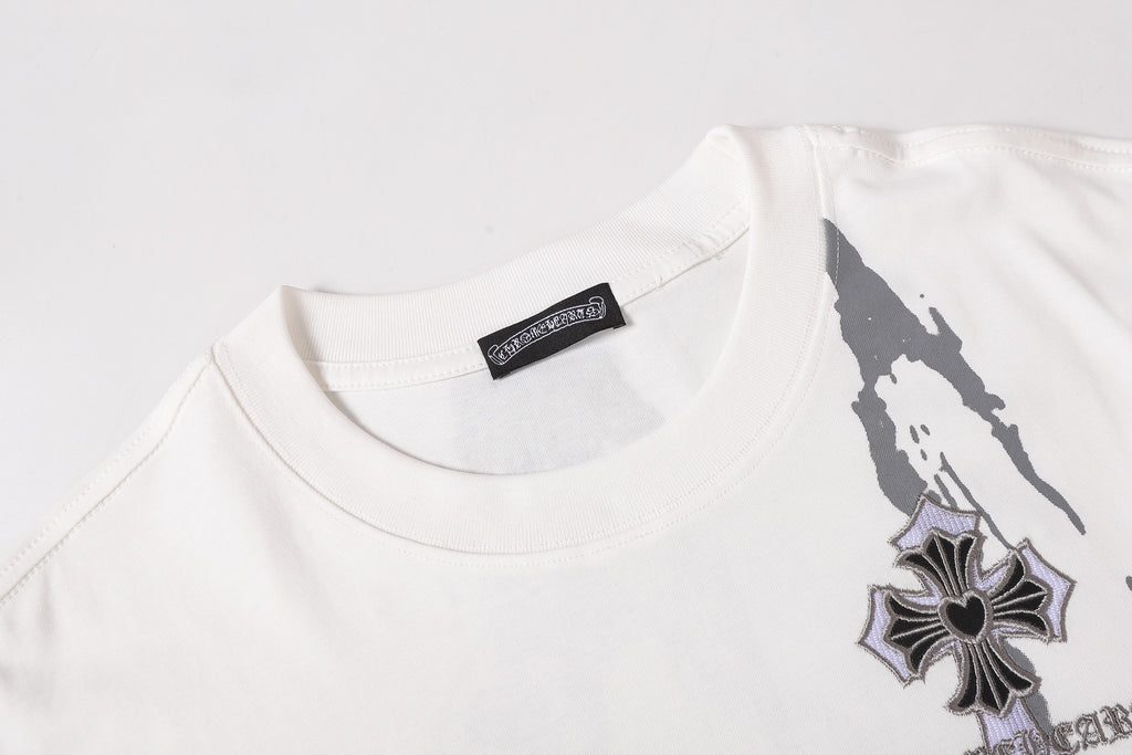 Painted Triple Cross Graphic White T-Shirt™