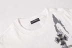 Painted Triple Cross Graphic White T-Shirt™