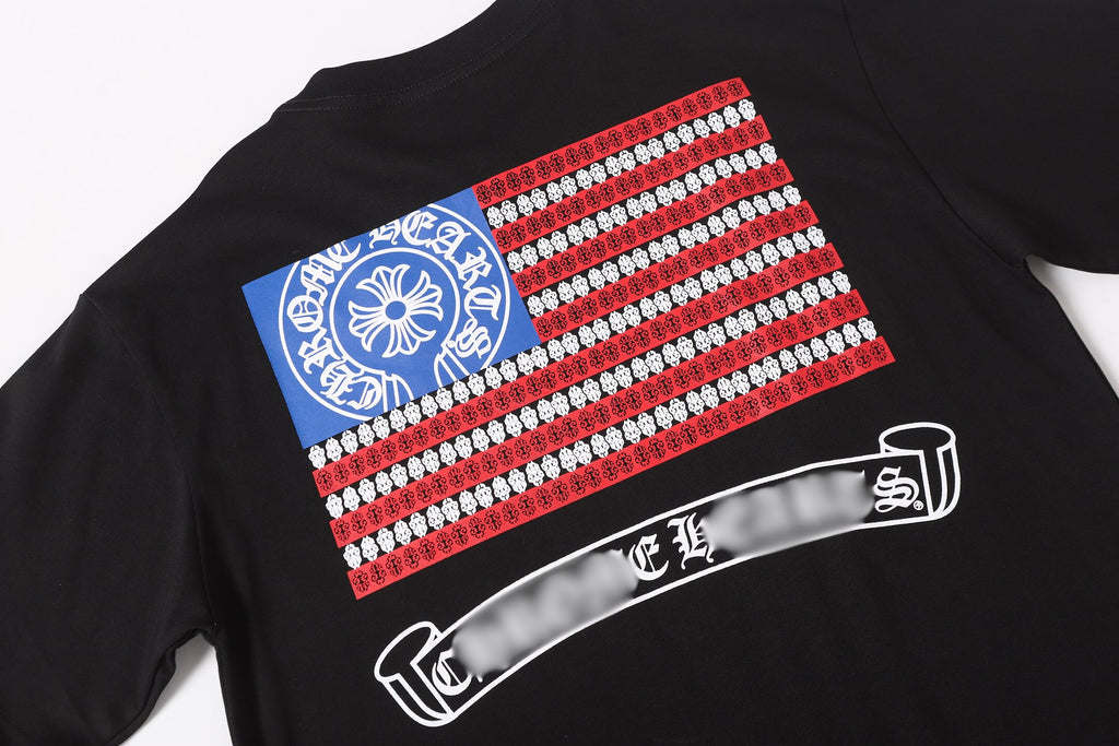 USA Flag Graphic Black T-Shirt™