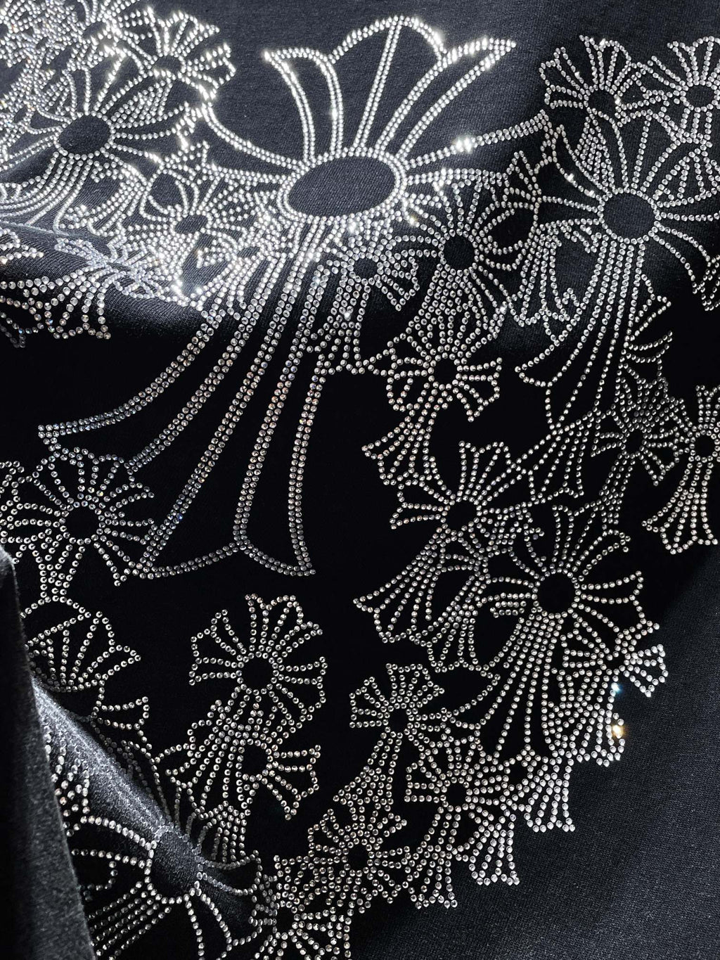 Rhinestone Cross Faded Black T-Shirt™