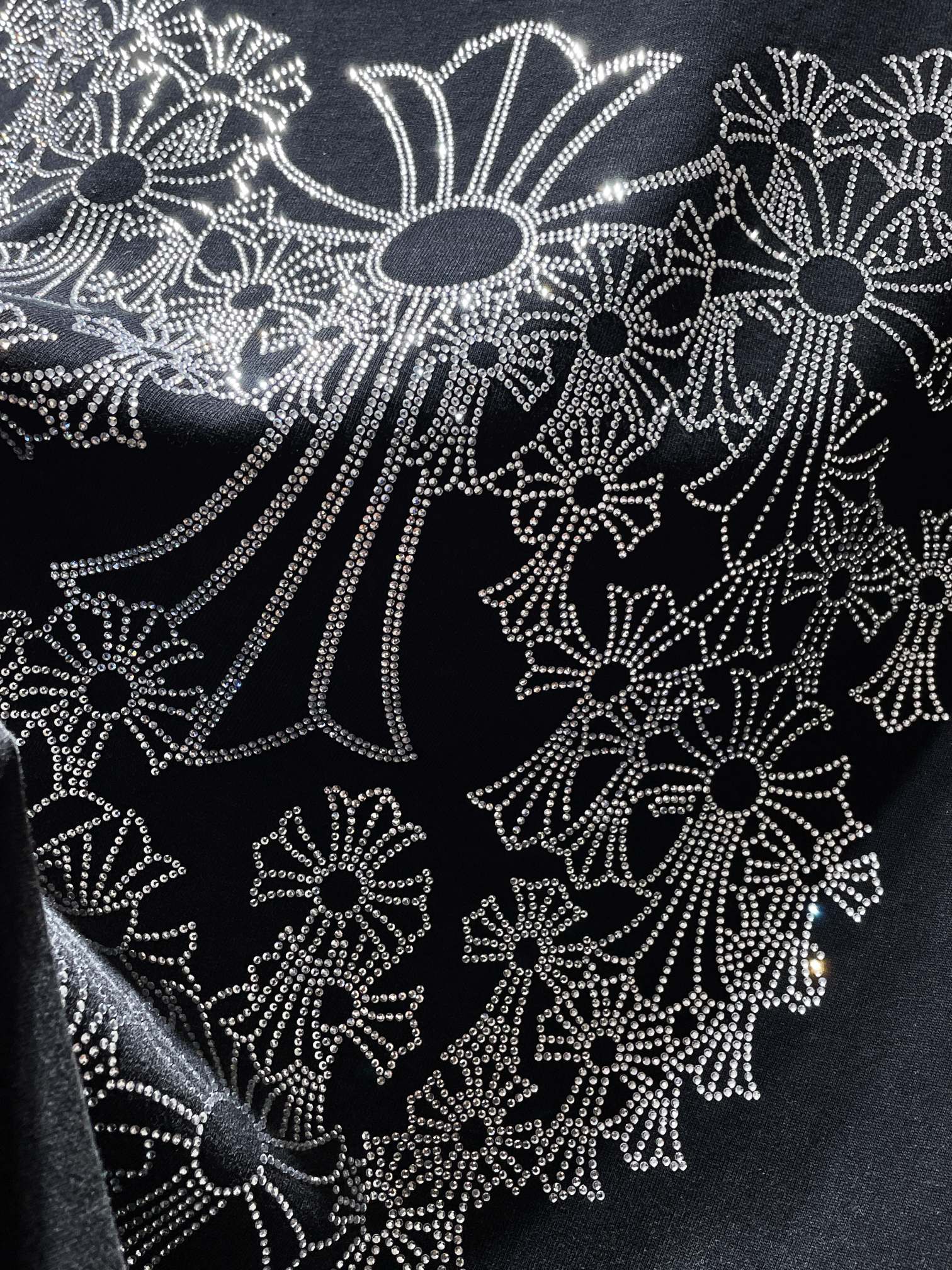 Rhinestone Cross Faded Black T-Shirt™