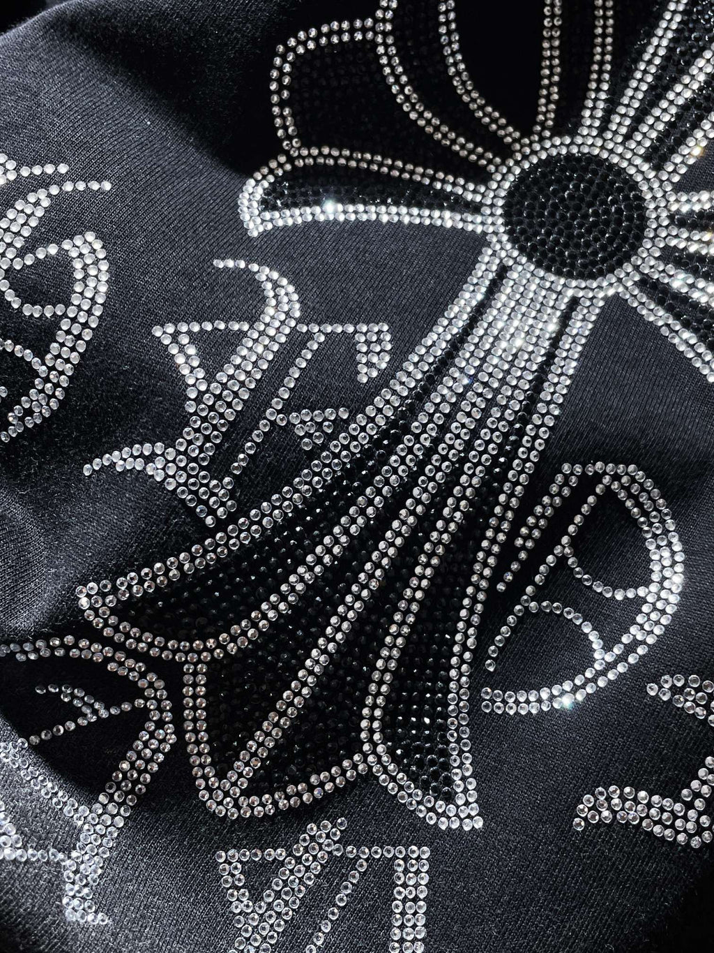 Rhinestone Cross Faded Black T-Shirt™