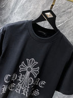 Rhinestone Cross Faded Black T-Shirt™