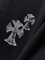 Silver Cross Swirl Black T-Shirt™