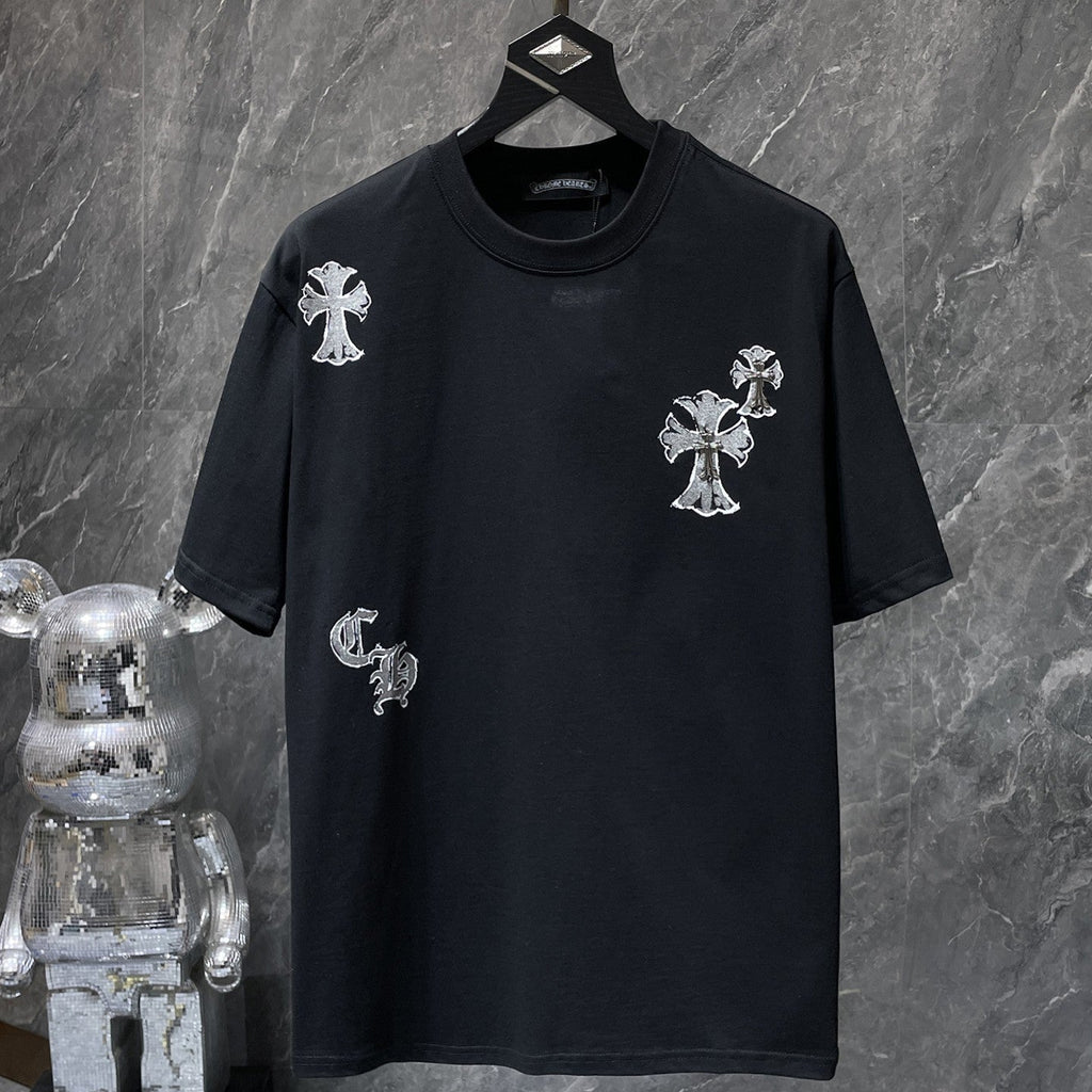 Silver Cross Swirl Black T-Shirt™