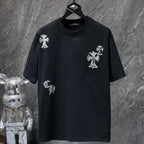 Silver Cross Swirl Black T-Shirt™