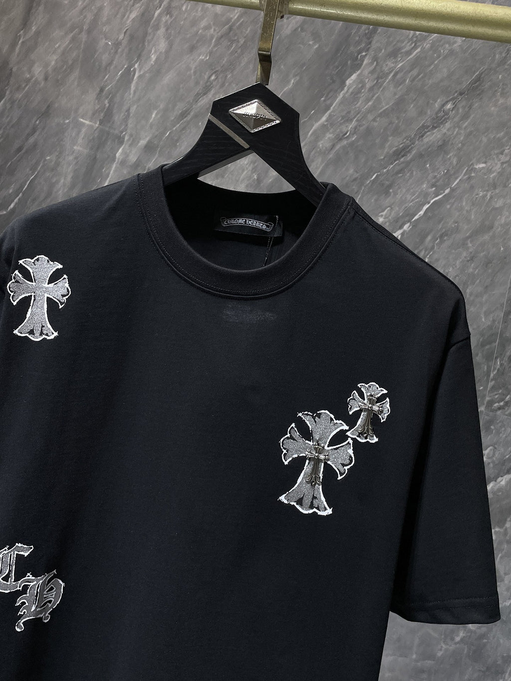 Silver Cross Swirl Black T-Shirt™