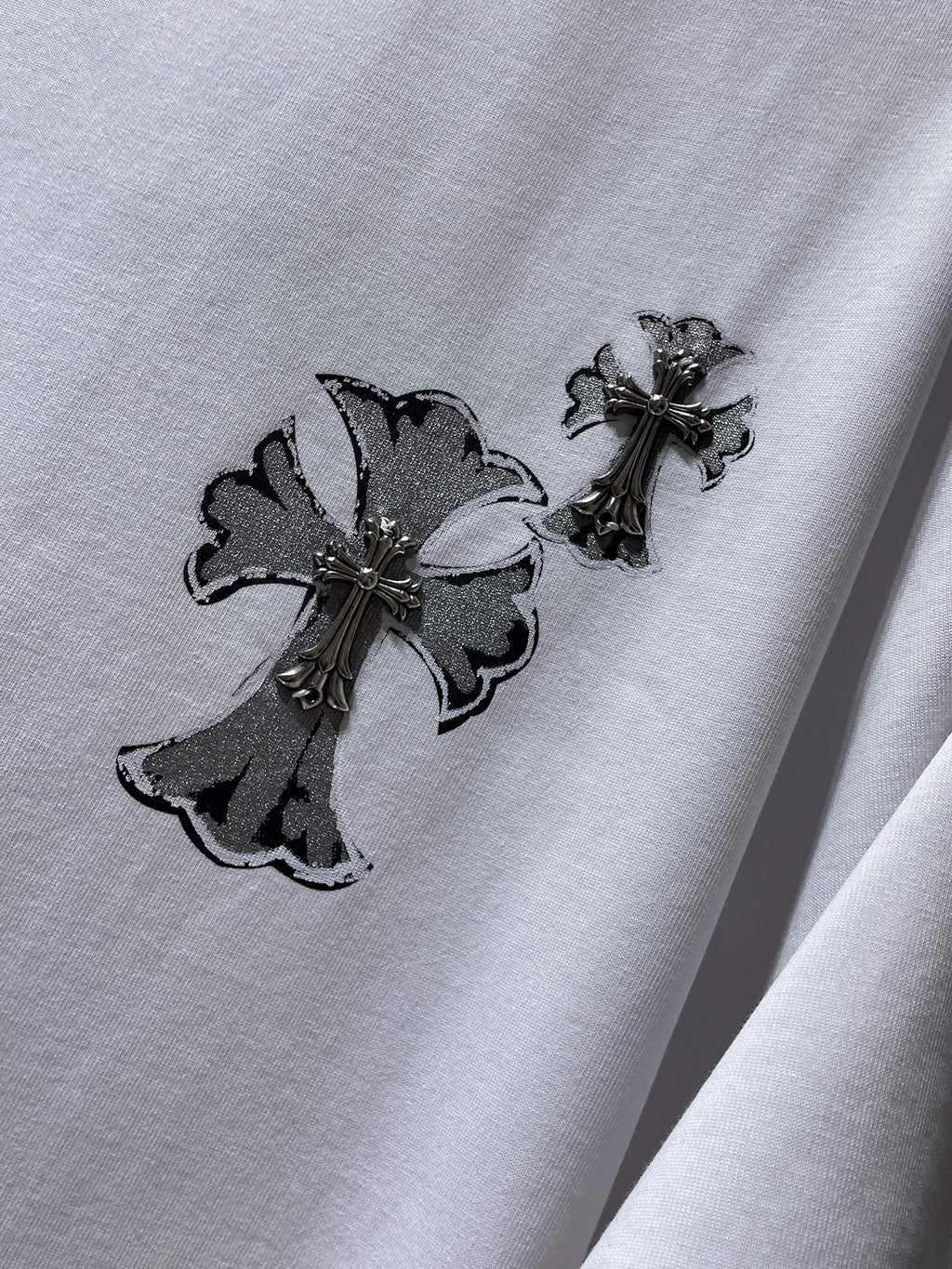 Silver Cross Swirl White T-Shirt™