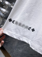 Cross Charm Spray Print Horseshoe White T-Shirt™