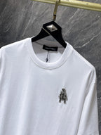Cross Charm Spray Print Horseshoe White T-Shirt™
