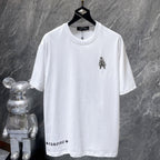 Cross Charm Spray Print Horseshoe White T-Shirt™