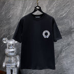 Blue Plaid Horseshoe Black T-Shirt™