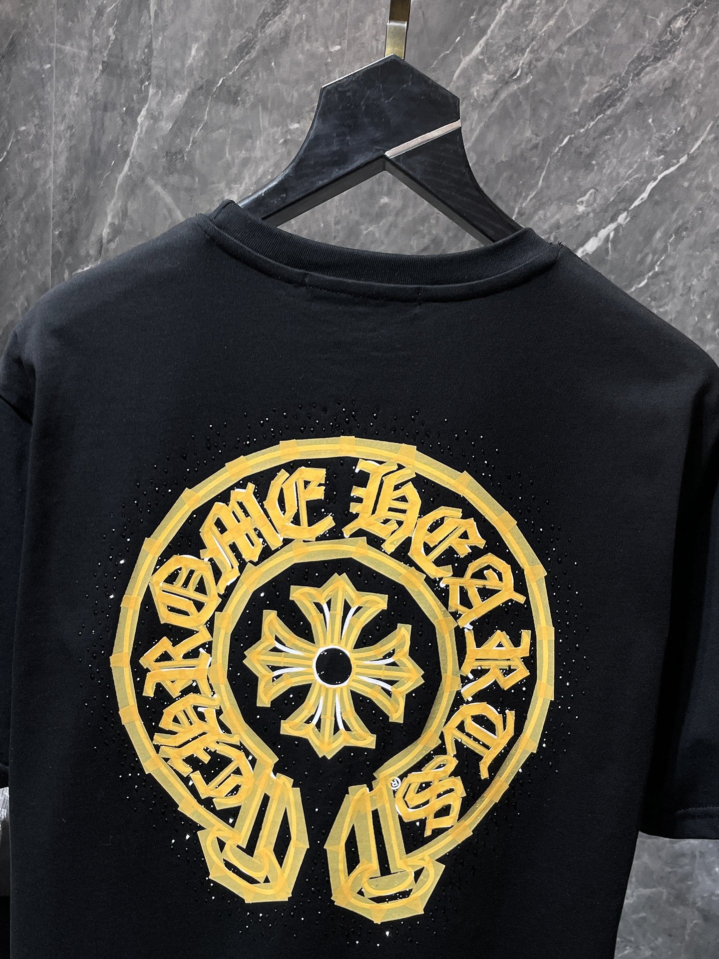 Yellow Horseshoe Logo Black T-Shirt™