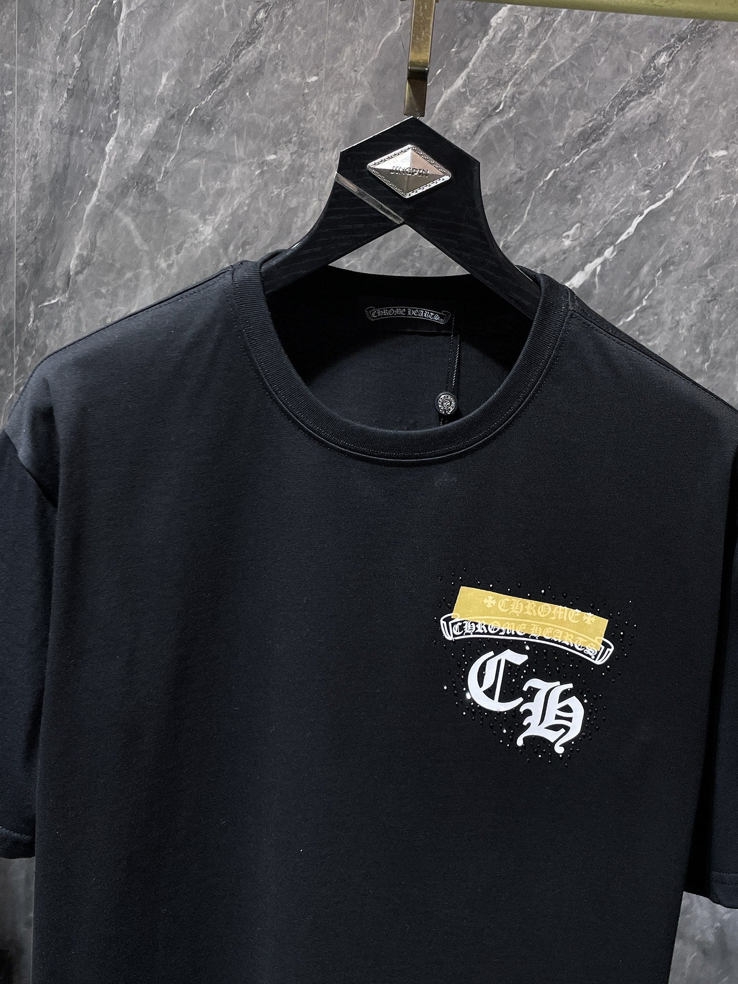 Yellow Horseshoe Logo Black T-Shirt™
