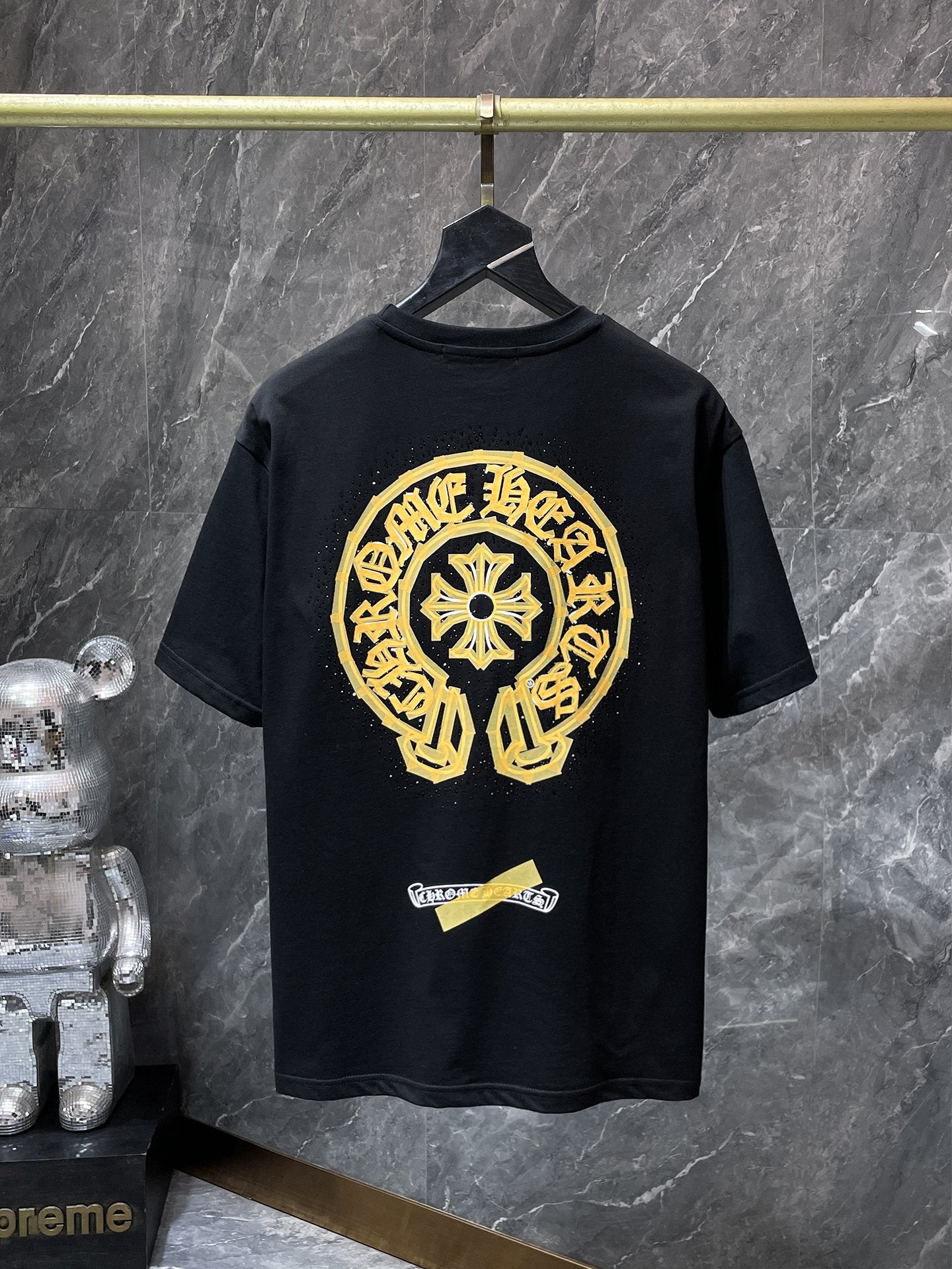 Yellow Horseshoe Logo Black T-Shirt™