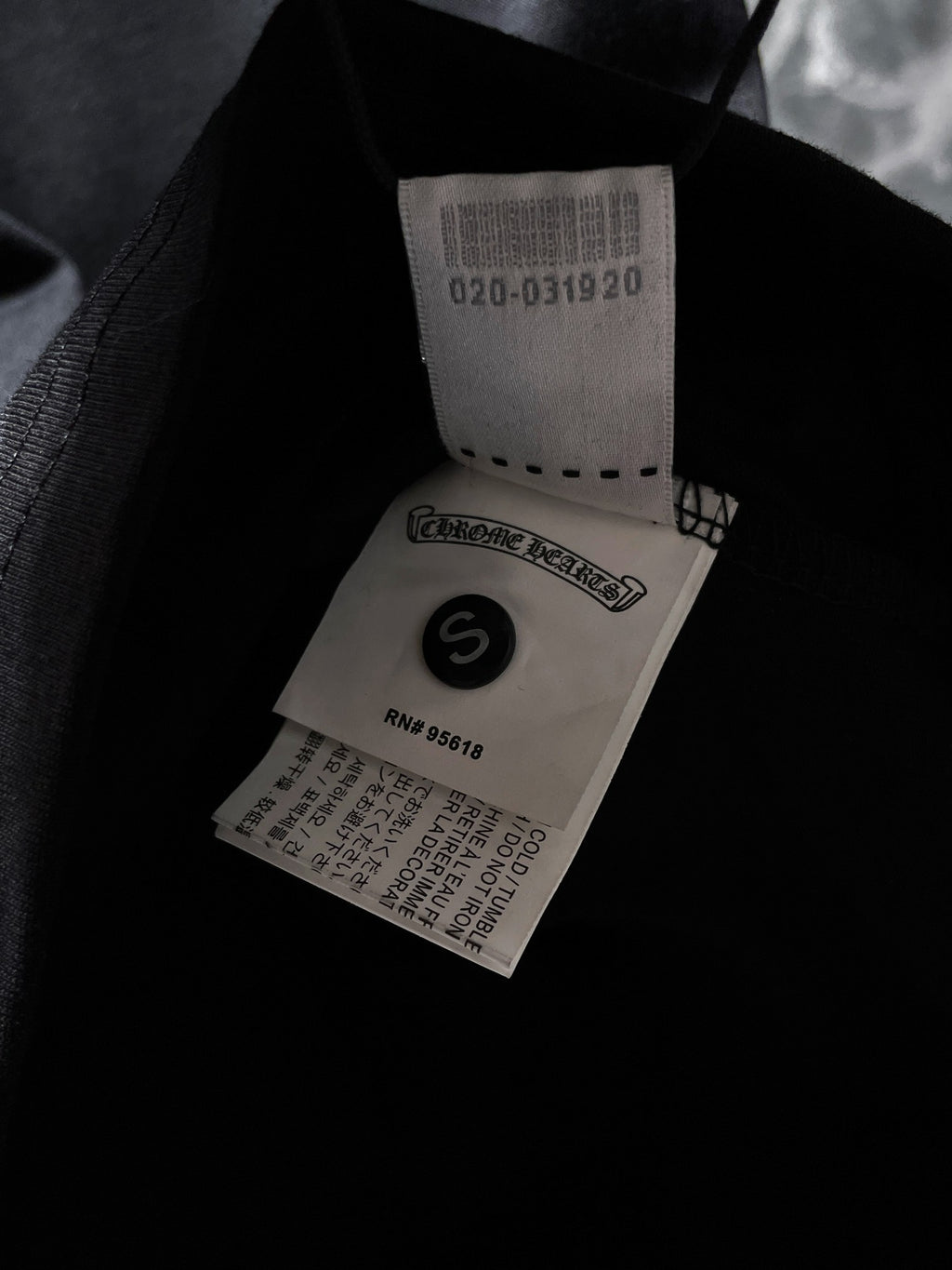 Blue Vertical Cross Patch Black T-Shirt™