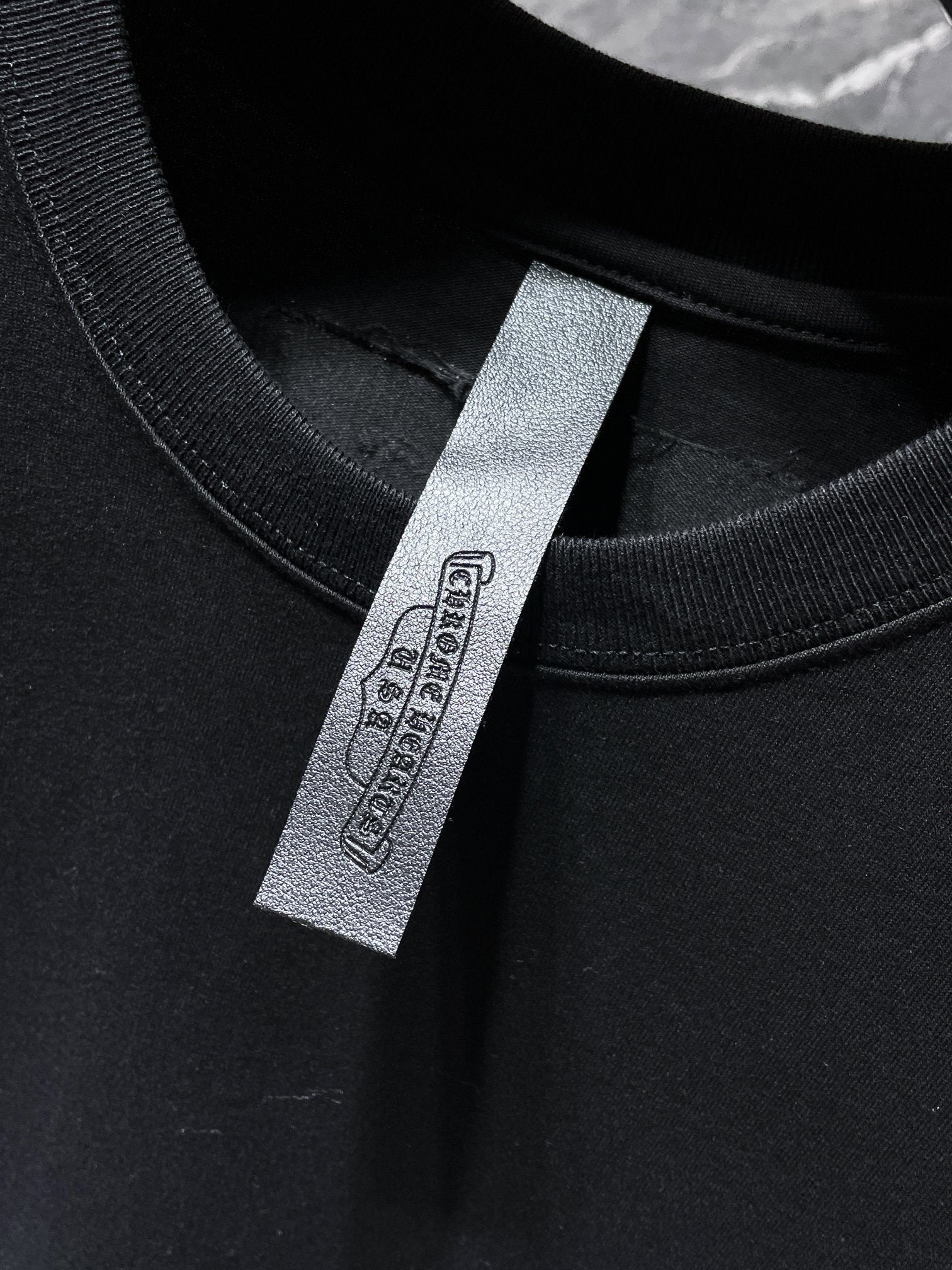 Blue Vertical Cross Patch Black T-Shirt™