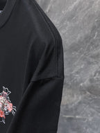 Red Plaid Layered Cross Black T-Shirt™