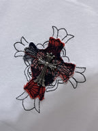 Red Plaid Layered Cross White T-Shirt™