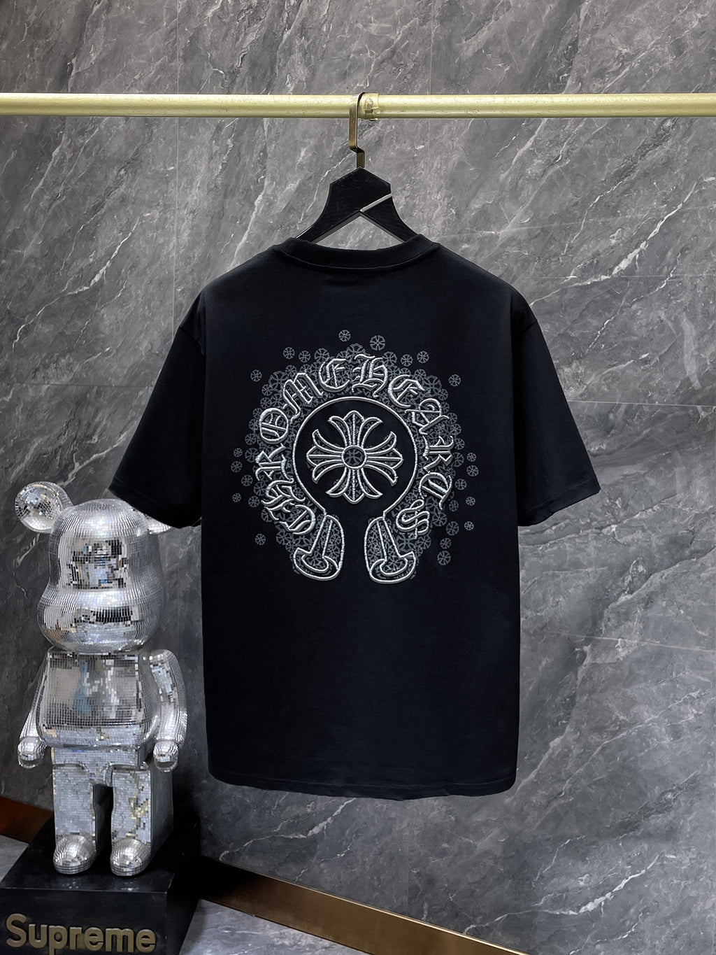 Monochrome Horseshoe Logo Black T-Shirt™