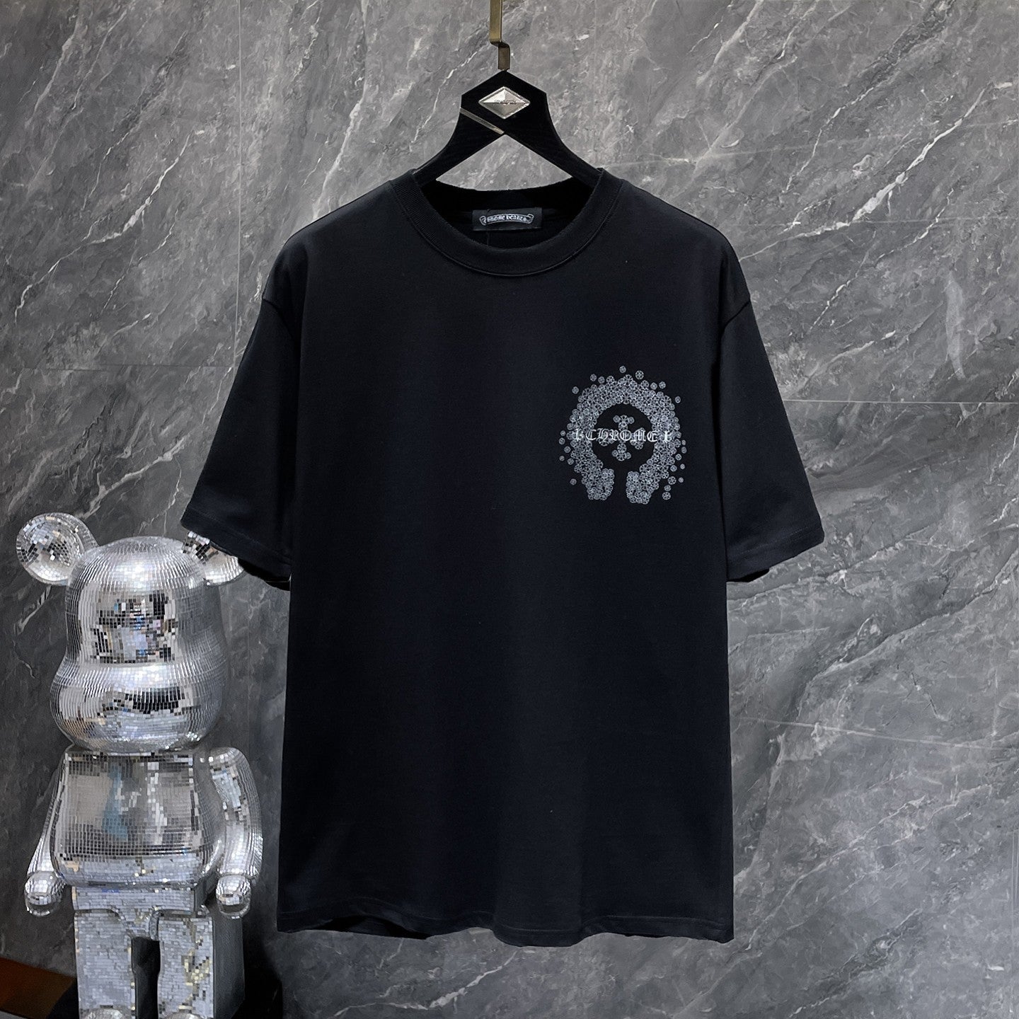 Monochrome Horseshoe Logo Black T-Shirt™