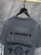 Rhinestone Script Logo Grey T-Shirt™