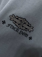Rhinestone Script Logo Grey T-Shirt™