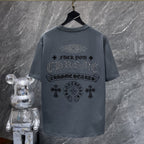 Rhinestone Script Logo Grey T-Shirt™
