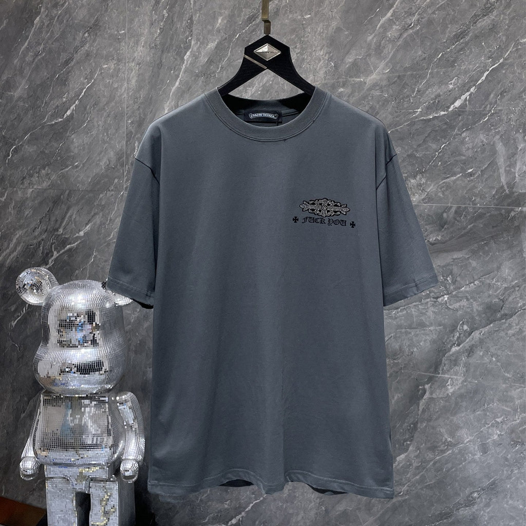Rhinestone Script Logo Grey T-Shirt™