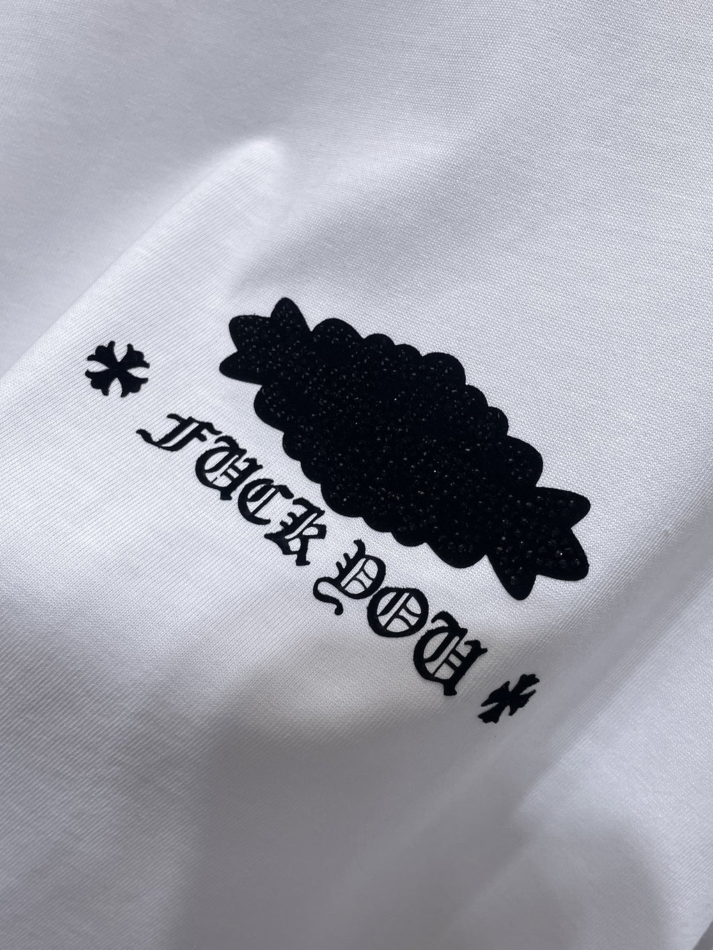 Rhinestone Script Logo White T-Shirt™