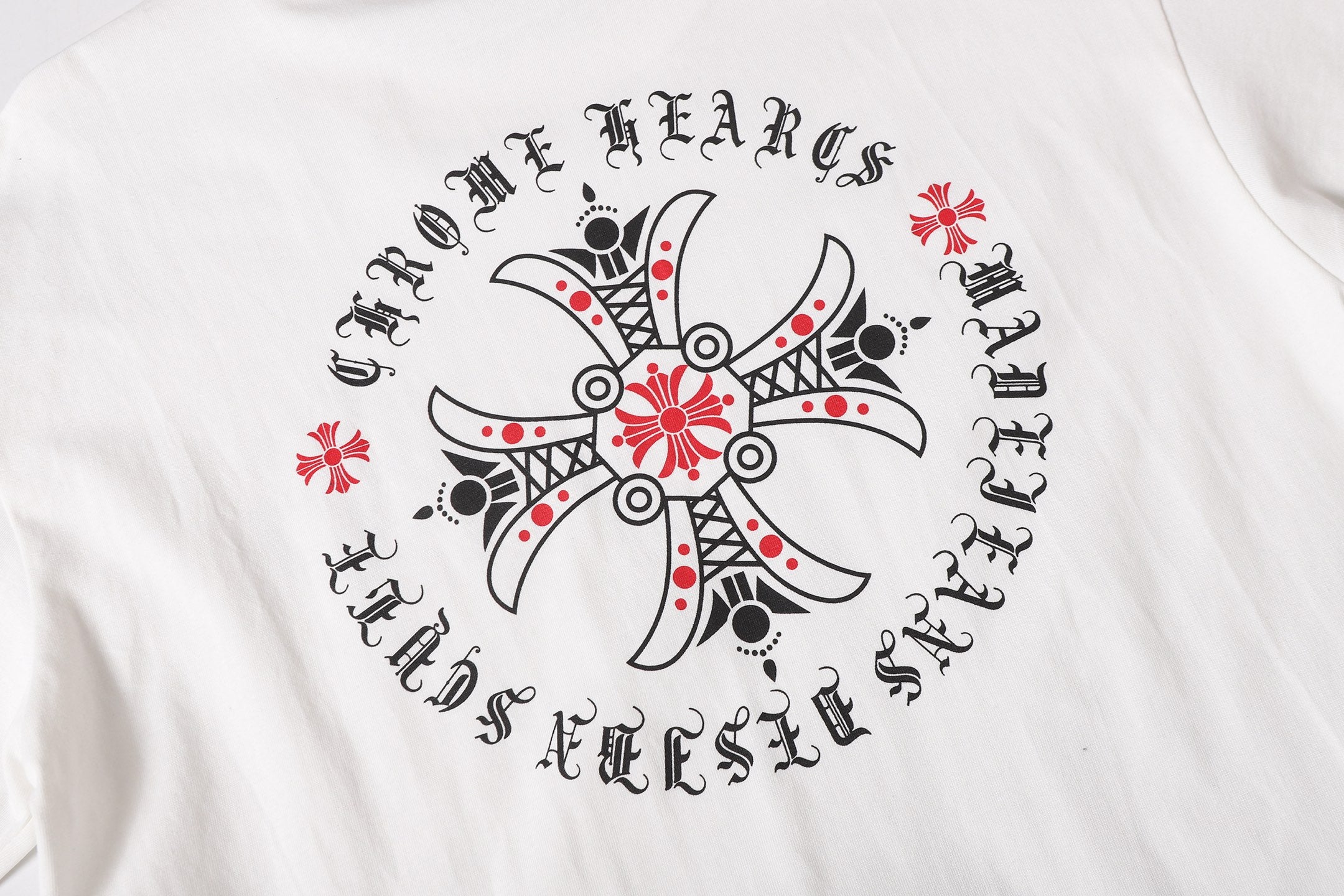 Red Ornate Cross Black T-Shirt™