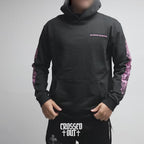 Pink Typography Logo USA Black Hoodie™