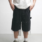 Black Cross Patch Black Jean Shorts™